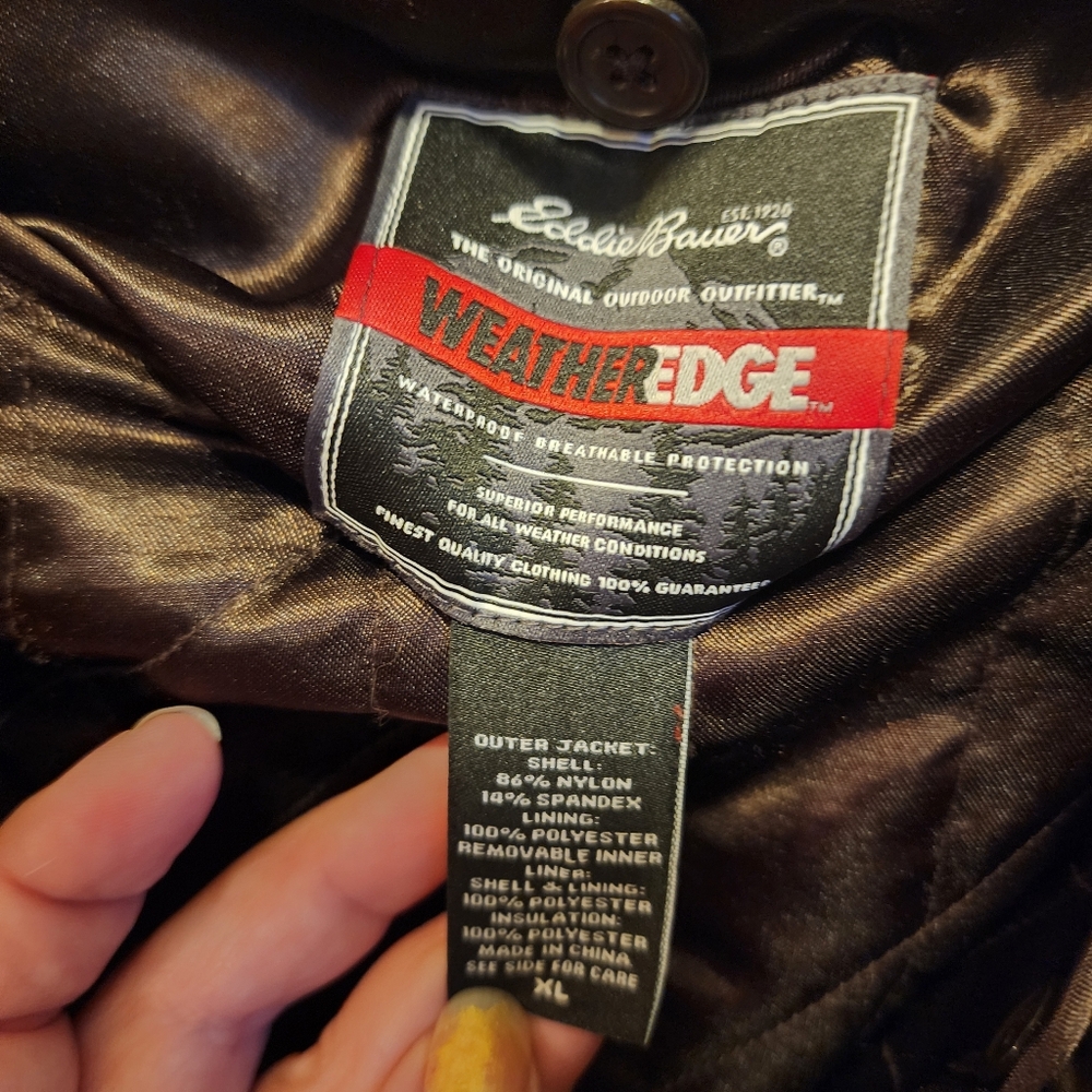 Sz XL Eddie Bauer insulated waterproof trench in chocolate brown - Picture 4 of 6